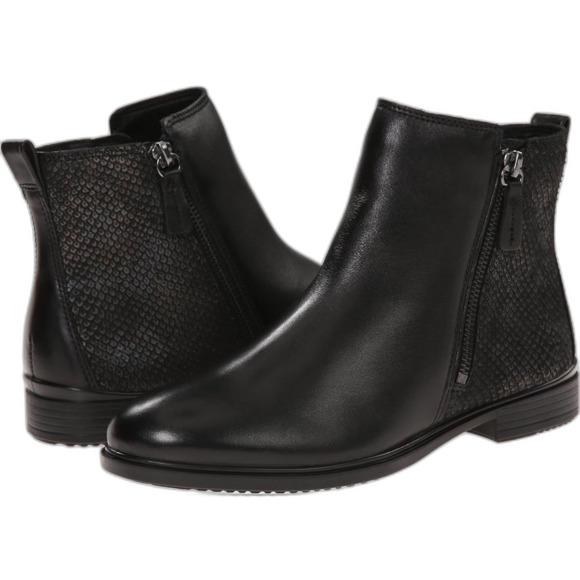 ECCO Footwear Touch 15 Scale Ankle Leather Boot in Black 40/9.5 - Picture 1 of 16